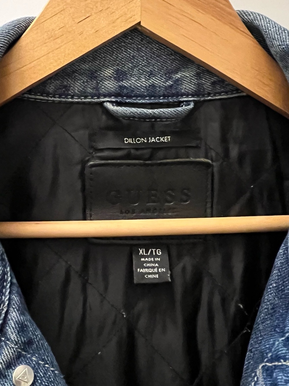 GUESS Dark Blue Denim Jacket with Branded Hem Tape - Picture 5 of 5